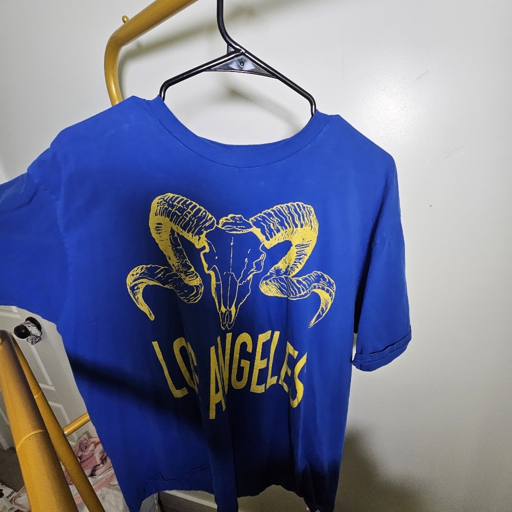 Blue Men's Shirt with Yellow Los Angeles RAMS, Not authentic